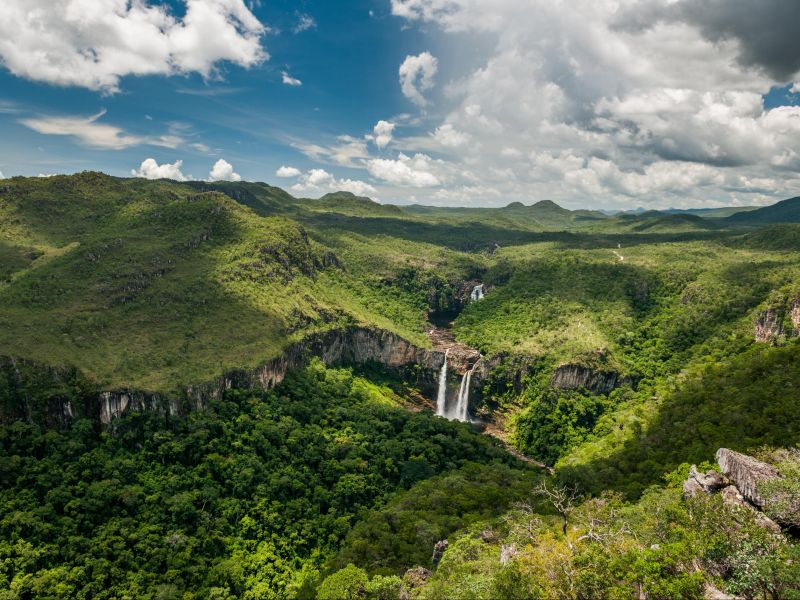 Mirante da Janela, com a paisagem da Chapada dos Veadeiros ao fundo