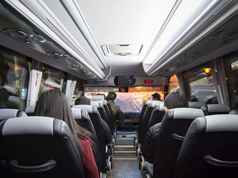 foto interna de ônibus de viagem de Itumbiara a Caldas Novas