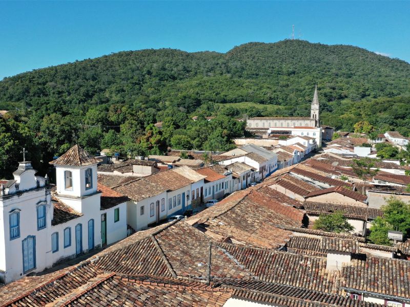 Prédios e casas históricas da cidade de Goiás, por onde passa a Procissão do Fogaréu